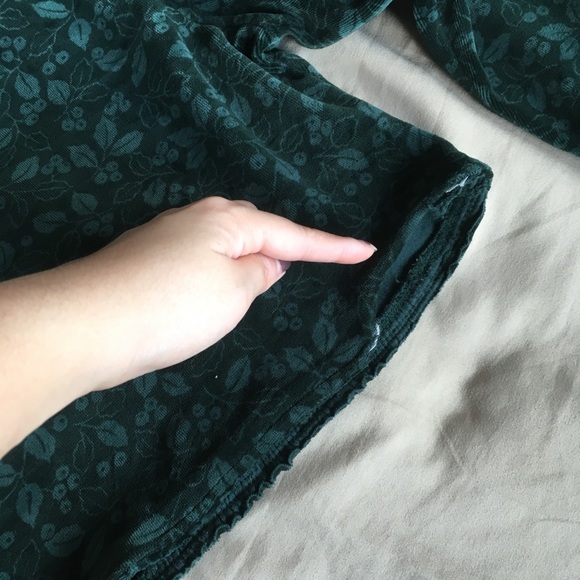 Dark Green Velvet Crop Top - Picture 8 of 8